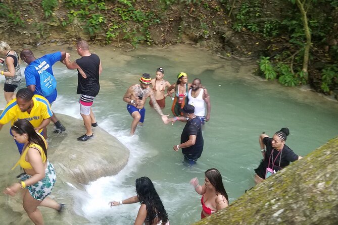 Blue Hole and Dunn's River Adventurous and hiking waterfalls from Ocho Rios - Hotel pickup and air-conditioned comfort in Ocho Rios