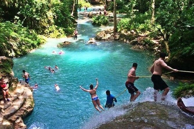 Blue Hole and Dunn’s River Falls Tour with Lunch and Cocktails at Reggae Hill - Stop 1: Blue Hole swimming with clear-water fun and practical guidance