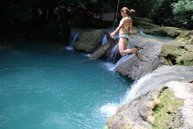 Blue Hole and River Tubing From Ocho Rios Includes Entry Fees - Blue Hole time: rope swing, caves, and river pools for strong swimmers