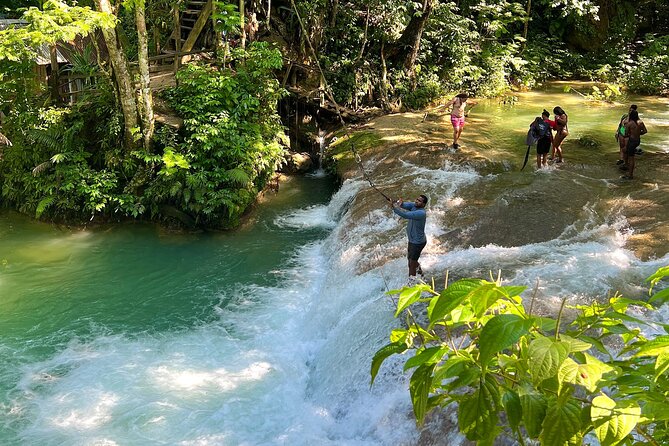 Blue Hole Waterfalls and Bamboo Rafting with Transportation - Calypso and the Great White River Combo: Inner-Tube Float Meets Adventure Energy