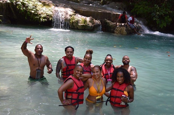 Blue Hole Waterfalls + Bamboo River Rafting Tour from Ocho Rios - Rope swing, platform, and cliff jumps: safety tips that matter