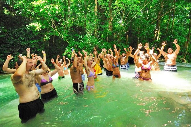 Dunn's River Falls, Blue Hole, Bamboo Rafting, Horseback Combo - Jamaican Lunch in Ocho Rios: Jerk, Rice and Peas, and Real Fuel